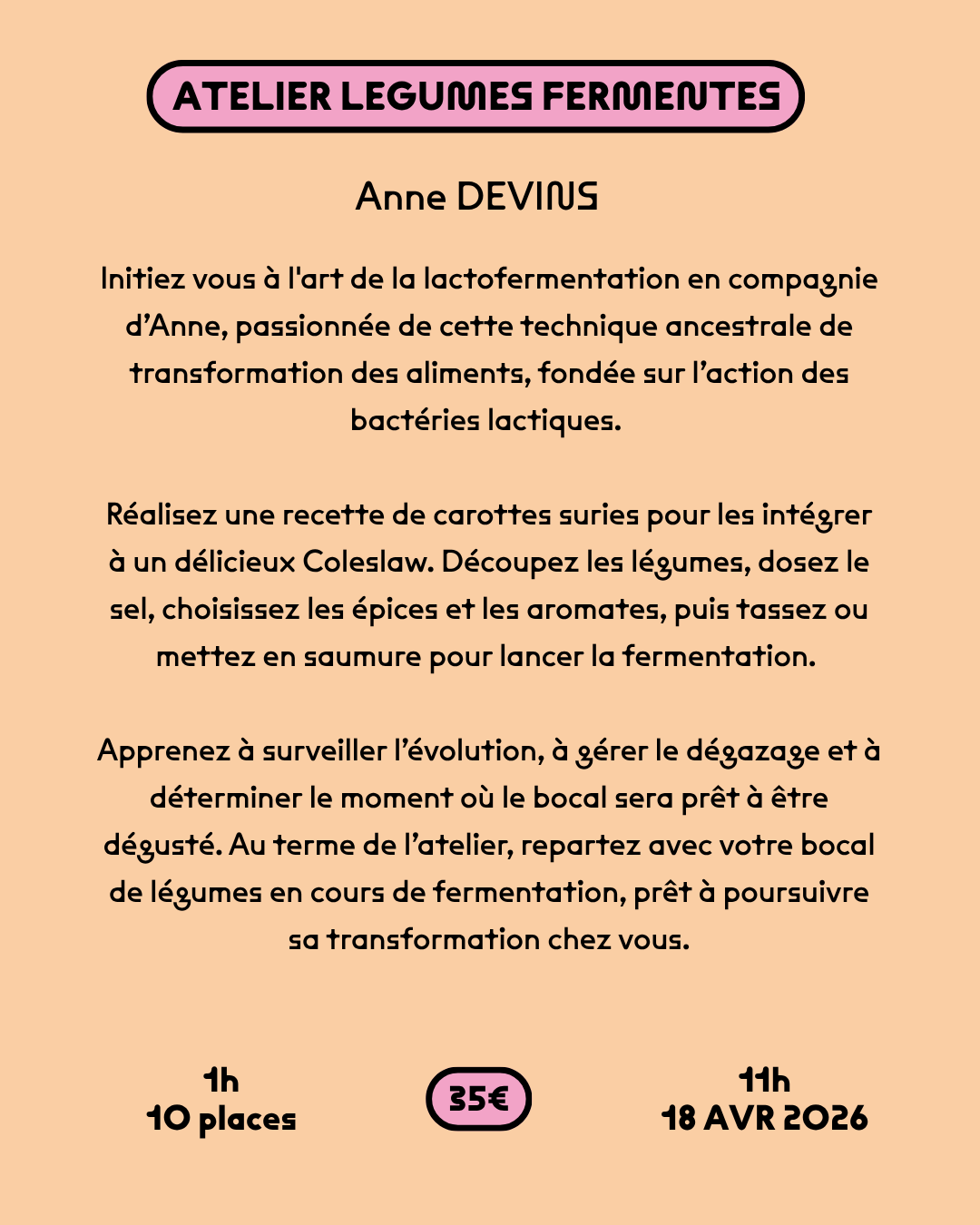 Détail atelier légumes fermentés