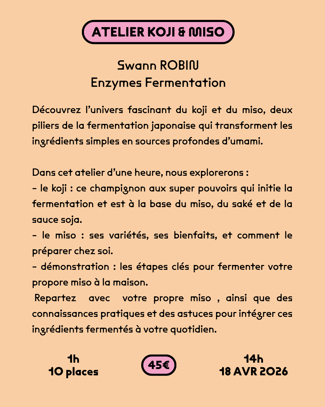 Détail atelier koji miso